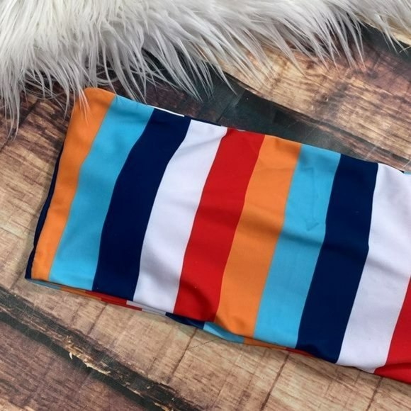 RELISTED Striped Colorblock Bandeau Bikini Top - Picture 2 of 7